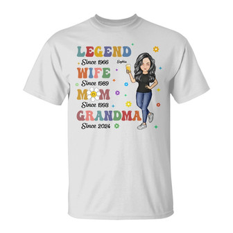 Legend Wife Mom Grandma Personalized T-Shirt - Birthday Gift - Thegiftio UK