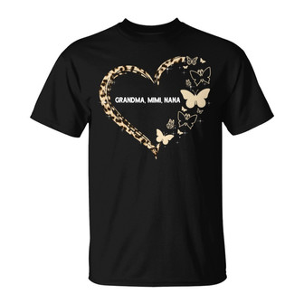 Leopard Mom Grandma Heart Custom T-Shirt - Gift for Grandma - Thegiftio UK