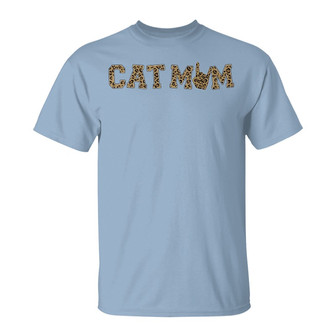 Leopard Pattern Cat Mom Personalized T-Shirt - Gift for Mom - Thegiftio UK