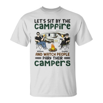 Let's Sit By The Campfire Custom T-Shirt - Gift for Couples - Thegiftio UK