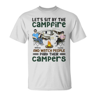 Let's Sit By The Campfire Custom T-Shirt - Gift for Couples - Thegiftio UK