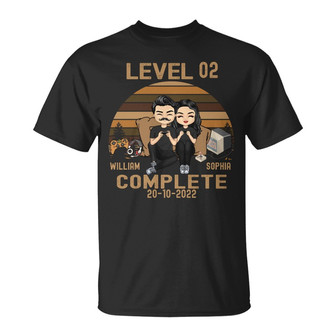 Level Complete Personalized T-Shirt - Gift for Couples - Thegiftio UK