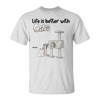 Life Is Better With Cats Personalized T-Shirt - Thegiftio UK