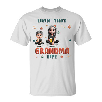 Living That Grandma Life 3D Effect Custom T-Shirt - Thegiftio UK