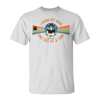 Losing My Mind One Cat A Time Custom T-Shirt - Gift for Cats - Thegiftio UK