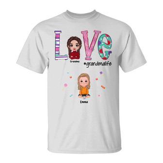 Love Grandma Life Colorful Doll Custom Shirt - Gift for Her - Thegiftio UK