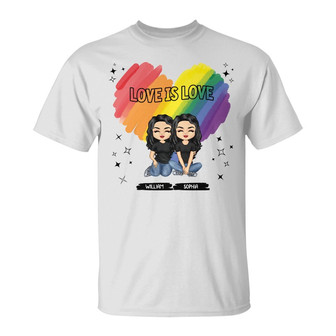 Love Is Love Personalized T-Shirt - Gift for Couples - Thegiftio UK