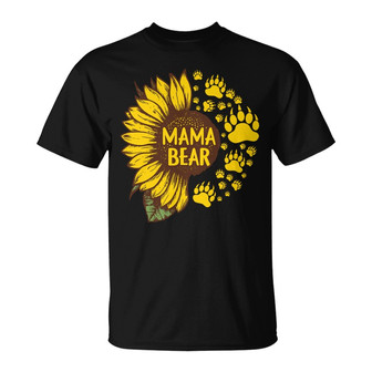 Mama Bear Paws Sunflower Custom T-Shirt - Gift for Mom - Thegiftio UK