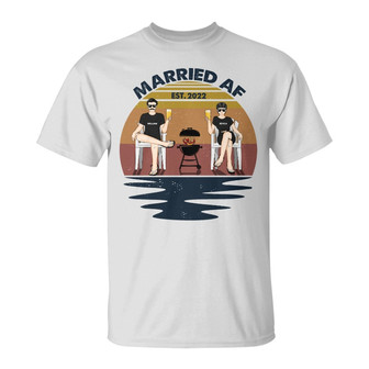 Married AF Custom T-Shirt for Couples - Gift for Couples - Thegiftio UK