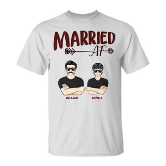 Married AF Custom T-Shirt - Perfect Gift for Couples - Thegiftio UK