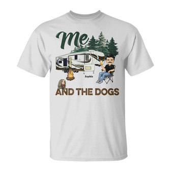 Me & The Dogs Camping Adventures Personalized T-Shirt - Gift - Thegiftio UK