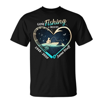 Memorial Gone Fishing In Heaven Custom T-Shirt - Gift - Thegiftio UK