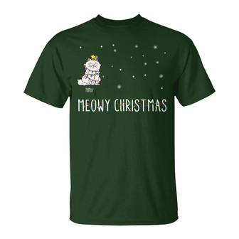 Meowy Christmas Funny Cartoon Cats Custom T-shirt - Thegiftio UK