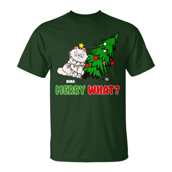 Merry What Funny Cartoon Cats Custom T-shirt - Thegiftio UK