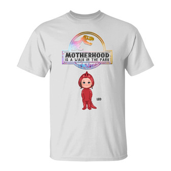 Motherhood Is A Walk In The Park Custom T-Shirt - For Mom - Thegiftio UK