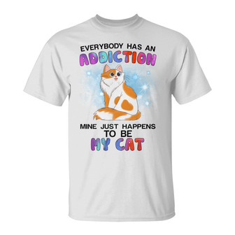 My Addiction Is My Cats Custom T-Shirt - Gift for Cat Lovers - Thegiftio UK