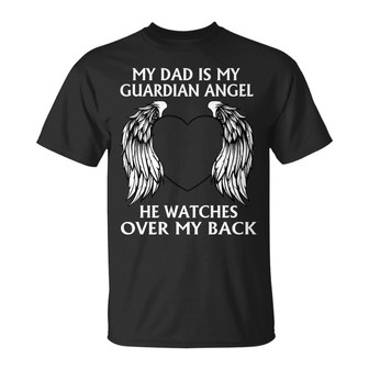 My Dad Is My Guardian Angel Custom T-Shirt - Memorial Gift - Thegiftio UK