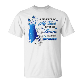 My Husband Lives In Heaven Custom T-Shirt - Gift for Him - Thegiftio UK