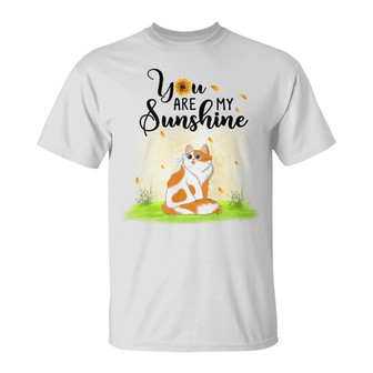 My Sunshine Sitting Cat Cartoon Custom T-Shirt - Thegiftio UK