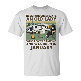 Never Underestimate An Old Lady Who Loves Camping Custom - Thegiftio UK
