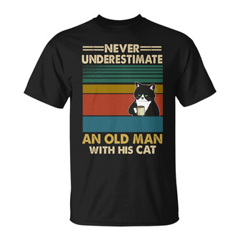 Never Underestimate An Old Man With His Cats Custom T-Shirt - Thegiftio UK