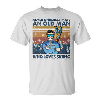 Never Underestimate An Old Woman Old Man Skiing Custom - Thegiftio UK