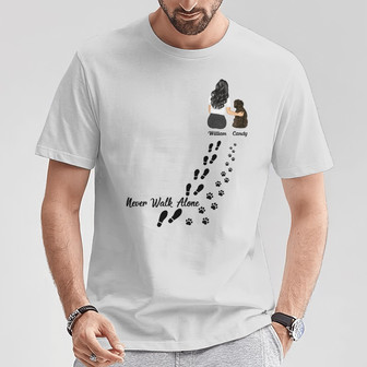 Never Walk Alone Personalized T-Shirt - Gift for Dog Lovers - Thegiftio UK