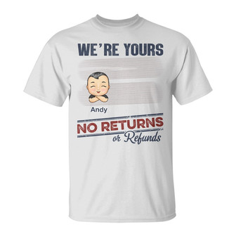 No Returns Or Refunds Chibi Grandkids Custom T-Shirt - Thegiftio UK