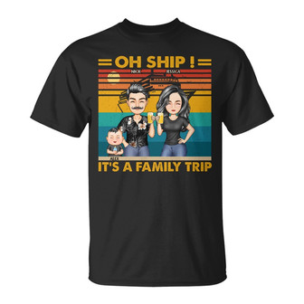 Oh Ship It's A Family Trip Custom T-Shirt - Gift for Couples - Thegiftio UK