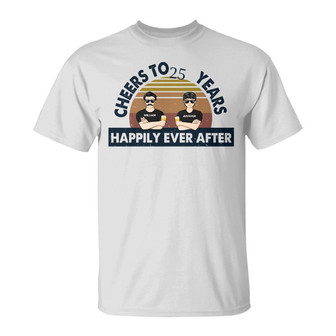 Old Couple Cheers To Years Custom T-Shirt - Gift For Couple - Thegiftio UK
