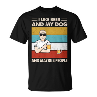 Old Man Beer Dogs Retro Custom T-Shirt - Gift for Dog Lovers - Thegiftio UK