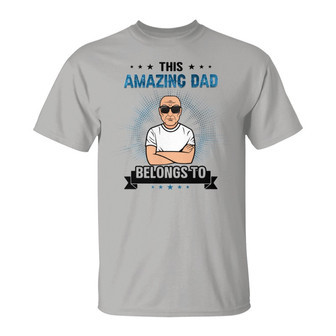 Old Man This Amazing Dad Grandpa Belongs To Kids Custom Tee - Thegiftio UK