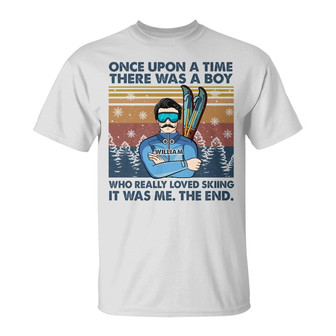 Once Upon A Time Skiing Personalized T-Shirt - Skiers Gift - Thegiftio UK