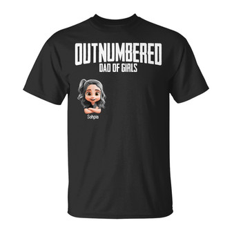 Outnumbered Dad Of Girls Custom T-Shirt - Gift for Dad - Thegiftio UK