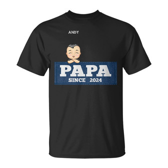 Papa Daddy Since Personalized T Shirt - Gift for Father - Thegiftio UK