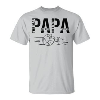 Papa The Man The Myth Legend Custom T-Shirt - Gift for Dad - Thegiftio UK