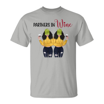Partner In Wine Front View Besties Custom T-Shirt - Thegiftio UK