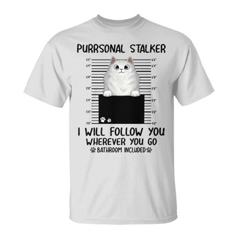 Peeking Cat Purrsonal Stalker Custom T-Shirt - Gift for Cats - Thegiftio UK