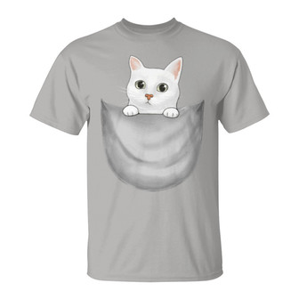 Peeking Cats Pocket Custom T-Shirt - Gift for Cat Lovers - Thegiftio UK