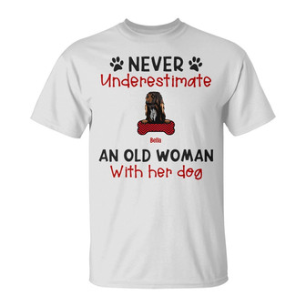 Personalized An Old Woman With Her Dog T Shirt - Thegiftio UK