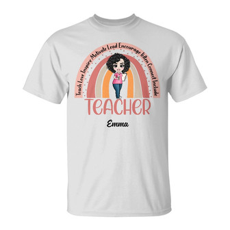 Personalized Back To School Teacher Rainbow T Shirt - Thegiftio UK