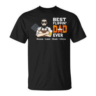 Personalized BBQ Flipping Dad T Shirt - Thegiftio UK