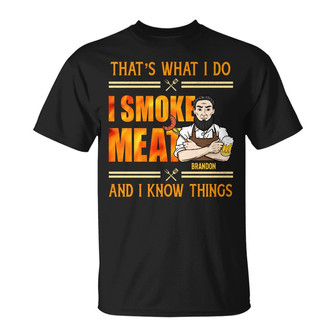 Personalized BBQ I Smoke Meat T Shirt - Thegiftio UK