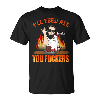 Personalized BBQ I'll Feed You All T Shirt - Thegiftio UK
