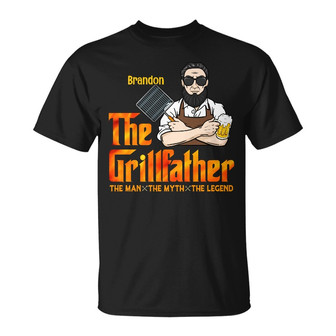 Personalized BBQ The Grillfather T Shirt - Thegiftio UK