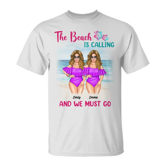 Personalized Beach Is Calling Friends T Shirt - Thegiftio UK
