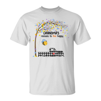 Personalized Bee Happy Mom Grandma T Shirt - Thegiftio UK