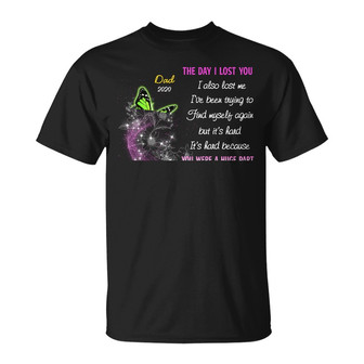 Personalized Butterflies Memorial Mom Dad T Shirt - Thegiftio UK