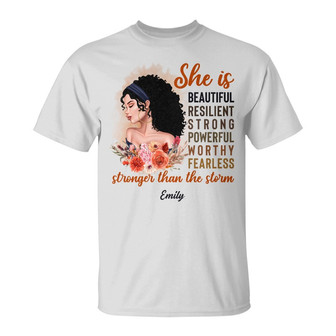 Personalized BWA She Is Stronger Than The Storm T Shirt - Thegiftio UK