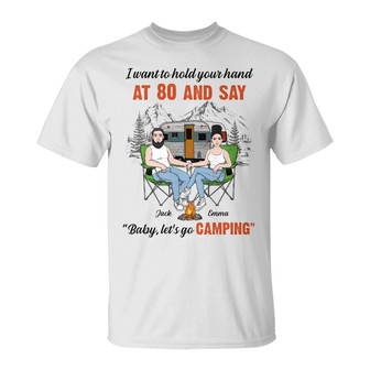 Personalized Camping Couple Husband Wife T Shirt - Thegiftio UK